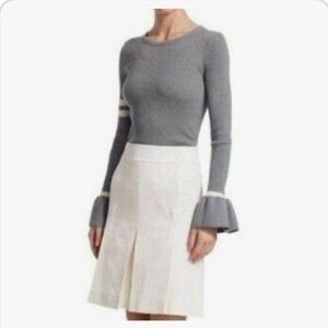 Akris Punto Cotton and Wool Pleated Skirt